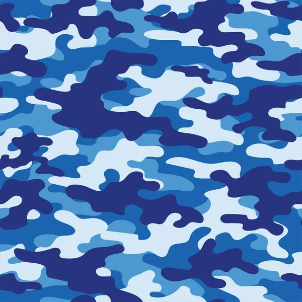 Camuflagem Militar Azul Impressão Sem Costura Vetorial Camuflagem Exército Para —  Vetores de Stock