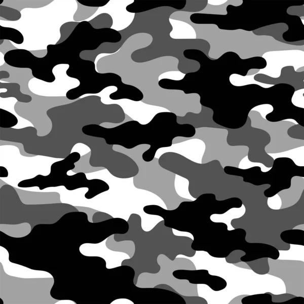 Camuflagem Militar Cinza Impressão Sem Costura Vetorial Camuflagem Exército Para —  Vetores de Stock