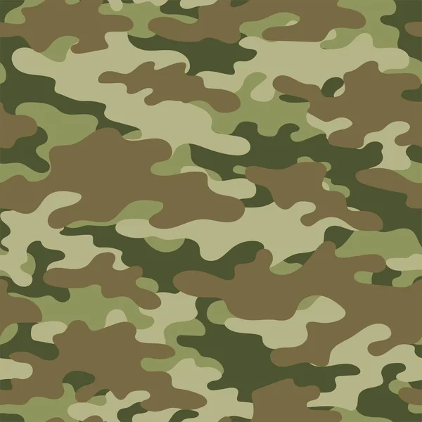 Military Green Camouflage Vector Seamless Print Army Camouflage Clothing Printing — Stock Vector