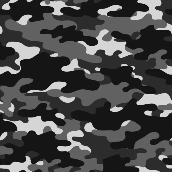 Military Camouflage Vector Seamless Grey Print Army Camouflage Clothing Printing — Stock Vector