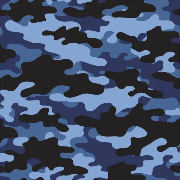 Camuflagem Militar Impressão Sem Costura Vetor Azul Camuflagem Exército Para —  Vetores de Stock