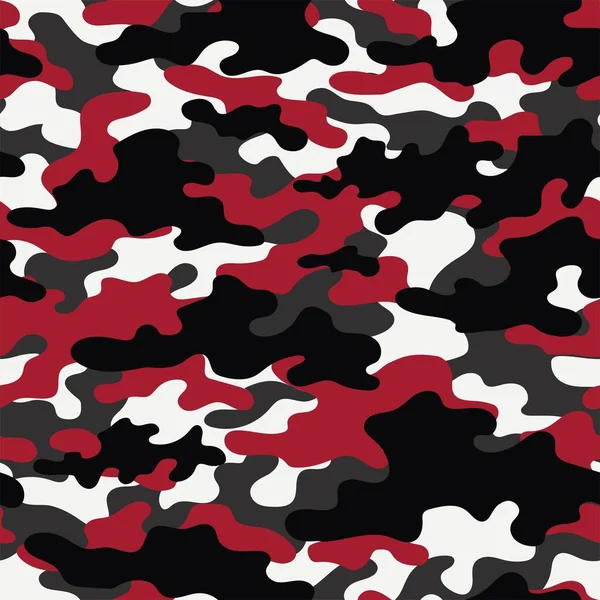 Red Military Camouflage Vector Seamless Print Army Camouflage Clothing Printing — Stock Vector