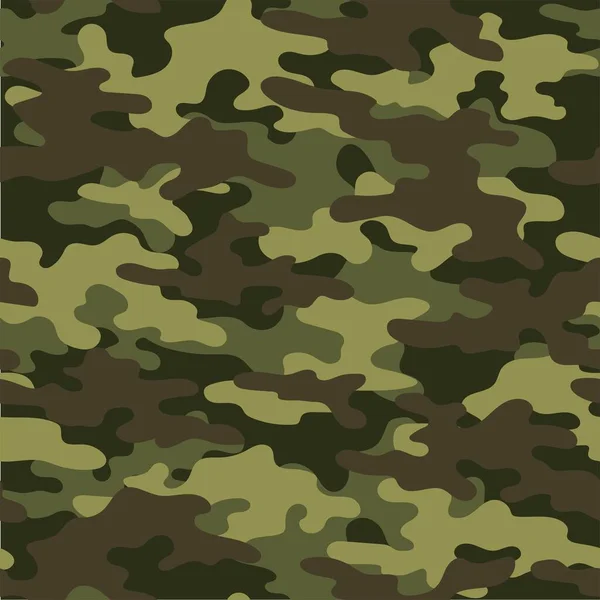 Military Green Camouflage Vector Seamless Print Army Camouflage Clothing Printing — Stock Vector