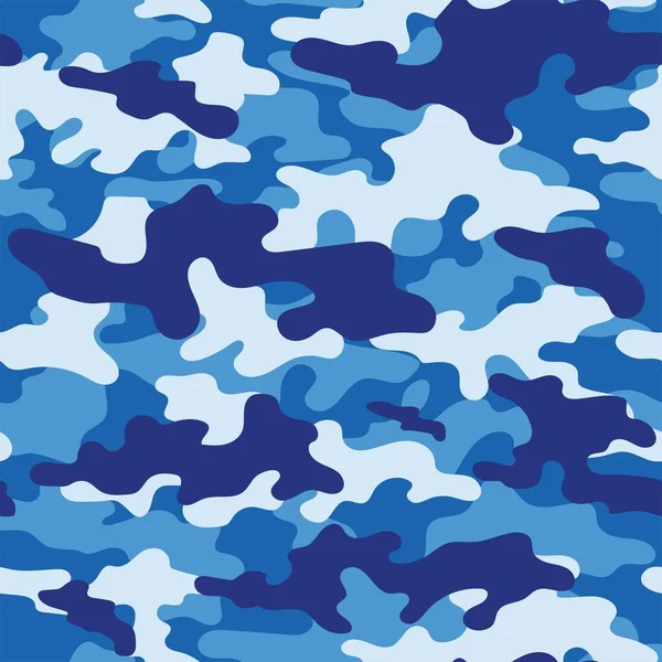 Camuflaje Militar Azul Vector Impresión Sin Costura Camuflaje Del Ejército — Archivo Imágenes Vectoriales