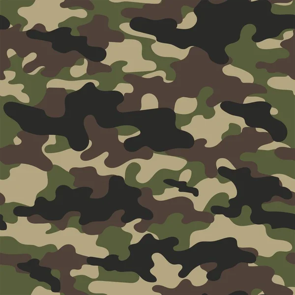 Military Green Camouflage Vector Seamless Print Army Camouflage Clothing Printing — Stock Vector