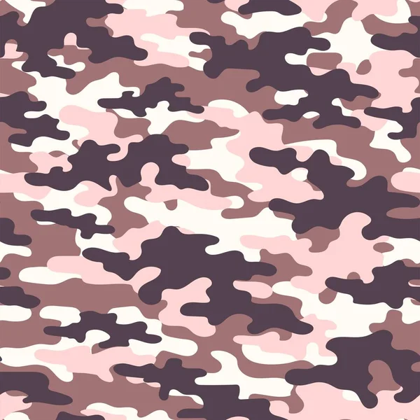 Camuflaje Militar Rosa Vector Impresión Sin Costura Camuflaje Del Ejército — Vector de stock