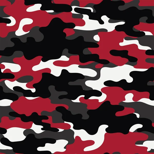 Red Military Camouflage Vector Seamless Print Army Camouflage Clothing Printing — Stock Vector