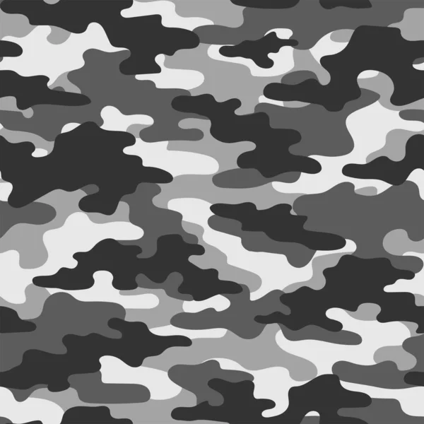 Military Grey Camouflage Vector Seamless Print Army Camouflage Clothing Printing — Stock Vector