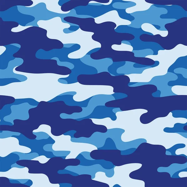 Камуфляж Военного Бесшовного Векторного Рисунка Одежды Тканевых Отпечатков Современный Синий — стоковый вектор
