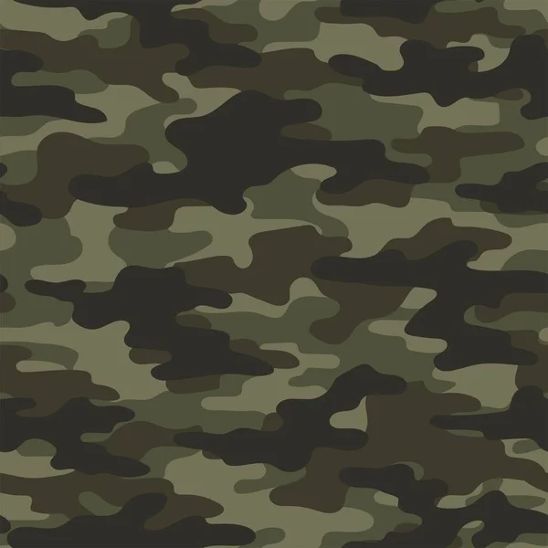 Camouflage Militär Nahtlose Vektormuster Für Kleidung Stoffdrucke Modern Grün — Stockvektor