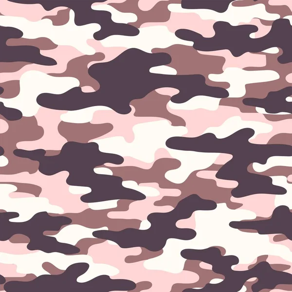 Camuflaje Militar Sin Costuras Patrón Vectorial Rosa Para Ropa Estampados — Vector de stock