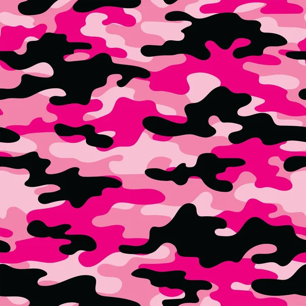 Camuflaje Militar Rosa Patrón Vectores Sin Costura Para Ropa Estampados — Vector de stock