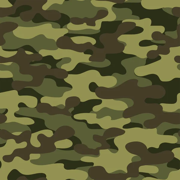 Yeşil Kamuflaj Askeri Kusursuz Kıyafet Kumaş Izleri Modern — Stok Vektör