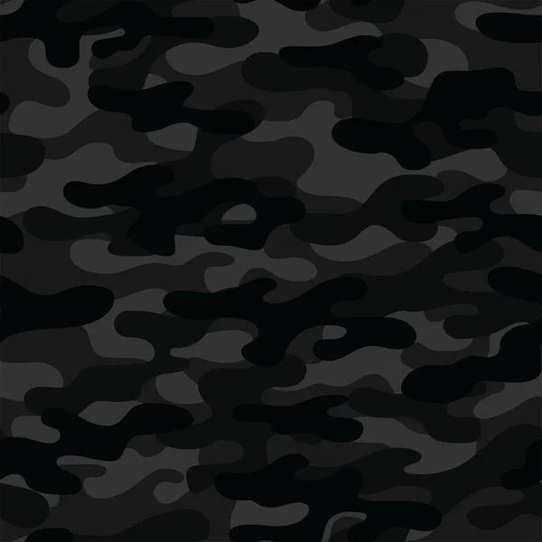 Dark Abstract Seamless Military Camo Texture Print Forest Background Vector — Stock Vector