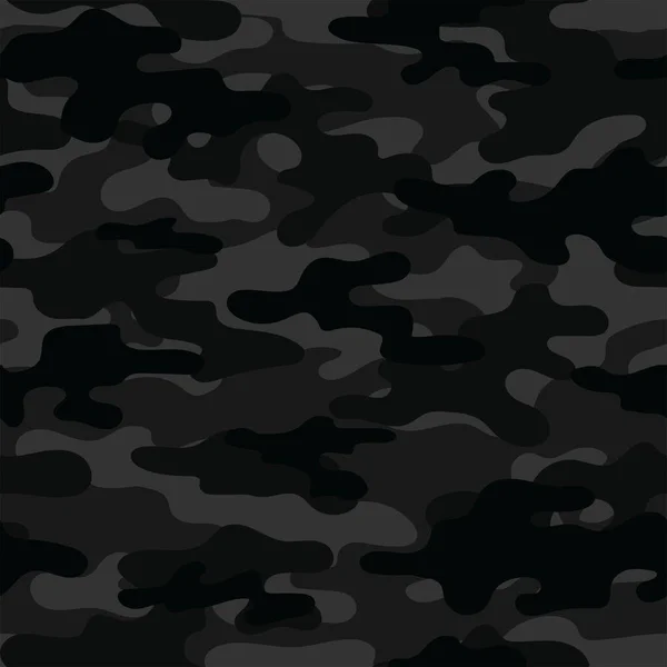 Dark Abstract Seamless Military Camo Texture Print Forest Background Vector — Stock Vector