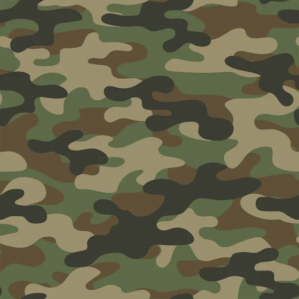 Abstract Seamless Military Camo Texture Print Forest Background Vector Green — Stock Vector