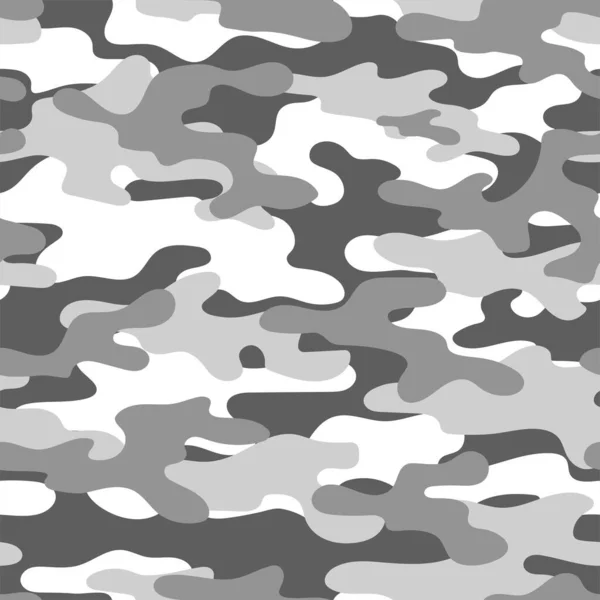 纺织品用灰色迷彩无缝图案 陆军背景 现代设计 — 图库矢量图片