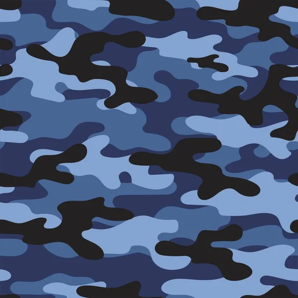 Azul Abstrato Camuflagem Sem Costura Padrão Para Têxteis Antecedentes Militares —  Vetores de Stock