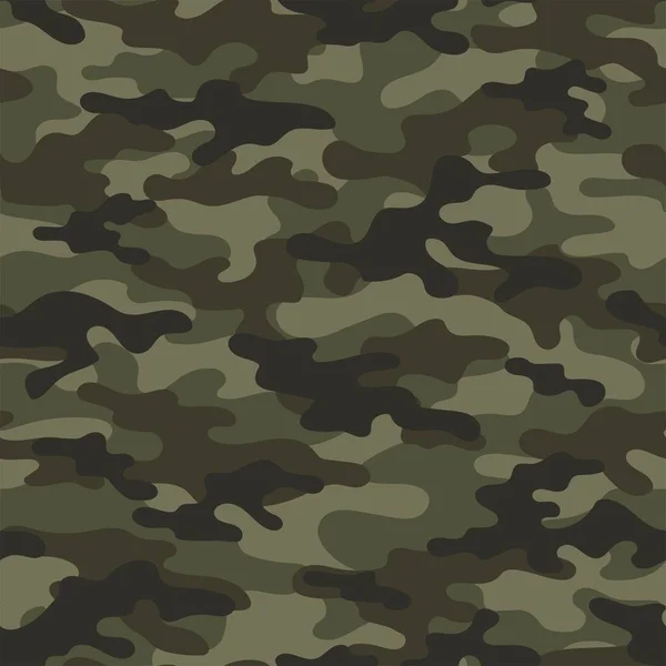 Grönt Abstrakt Kamouflage Sömlöst Mönster För Textilier Arméns Bakgrund Modern — Stock vektor