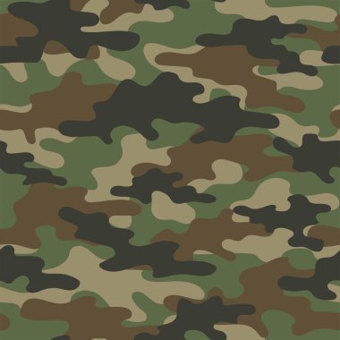 Parmak izi yeşili için soyut, kusursuz askeri kamuflaj dokusu. Orman geçmişi. Vektör