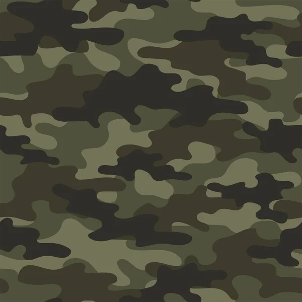 Abstracte Naadloze Militaire Camouflage Textuur Voor Print Bosachtergrond Vector Groen — Stockvector