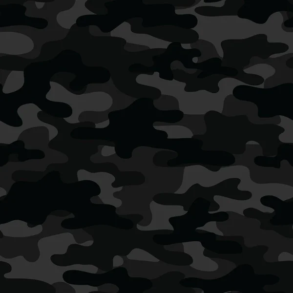 Camuflaje Militar Oscuro Vector Impresión Sin Costura Camuflaje Del Ejército — Vector de stock