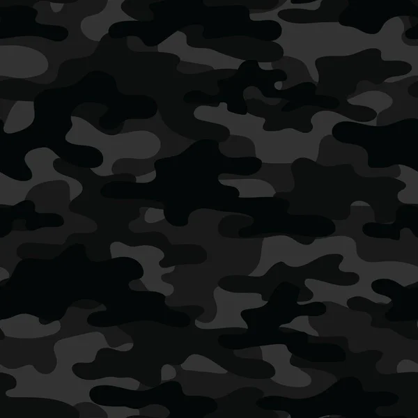 Dark Military Camouflage Vector Seamless Print Army Camouflage Clothing Printing — Stock Vector