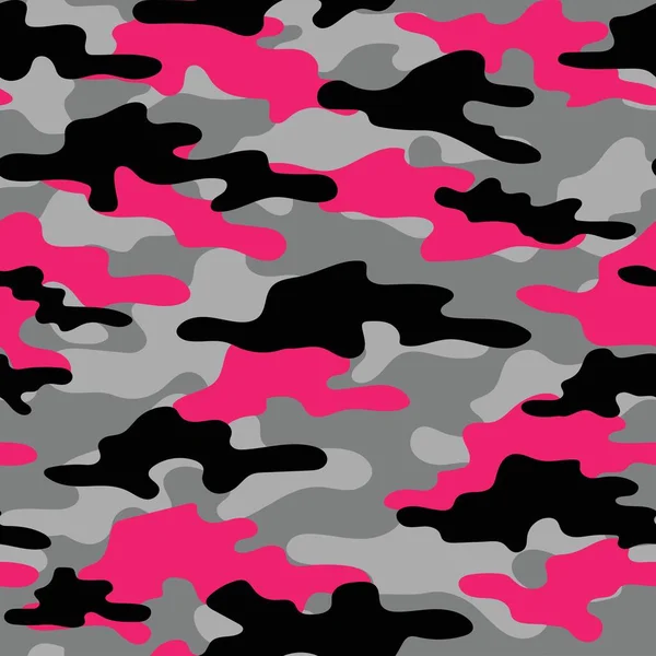 Camouflage Militaire Rose Impression Vectorielle Transparente Camouflage Militaire Pour Vêtements — Image vectorielle