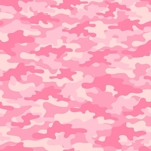 Camuflaje Militar Rosa Vector Impresión Sin Costura Camuflaje Del Ejército — Vector de stock