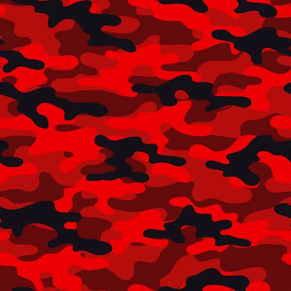 Red Military Camouflage Vector Seamless Print Army Camouflage Clothing Printing — Stock Vector