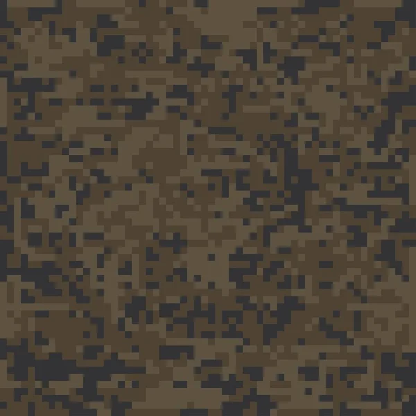 Camuflagem Militar Pixel Marrom Impressão Impressão Vestuário Sem Costura — Vetor de Stock