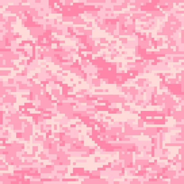 Pixel Ροζ Στρατιωτικό Καμουφλάζ Χωρίς Ραφή Εκτύπωση Εκτύπωση Ένδυμα — Διανυσματικό Αρχείο