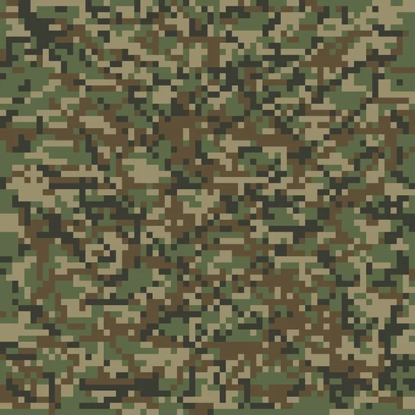 Pixel Militaire Camouflage Naadloze Kledingprint Print — Stockvector