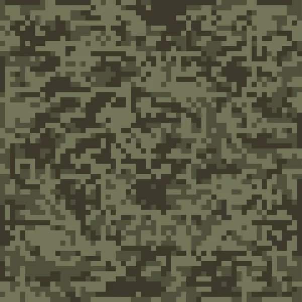 Pixel Militär Kamouflage Grön Sömlös Plagg Tryck Eller Tryck — Stock vektor