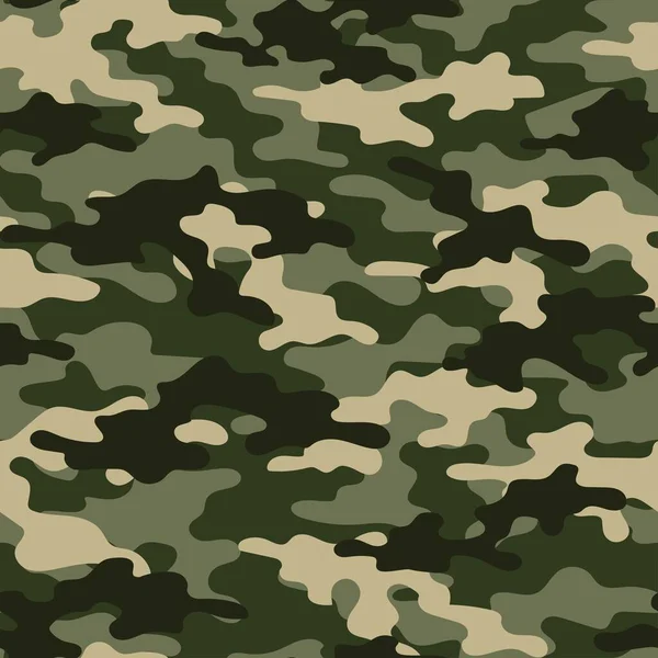 Military Camouflage Vector Seamless Print Army Green Camouflage Clothing Printing — Stock Vector
