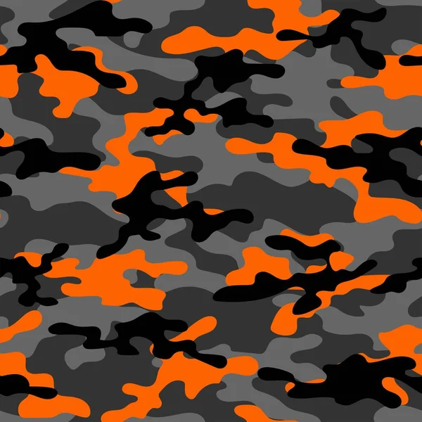 橙色的军事伪装 矢量无缝打印 服装或印刷用军用伪装 — 图库矢量图片