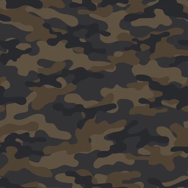 Brown Military Camouflage Vector Seamless Print Army Camouflage Clothing Printing — Stock Vector