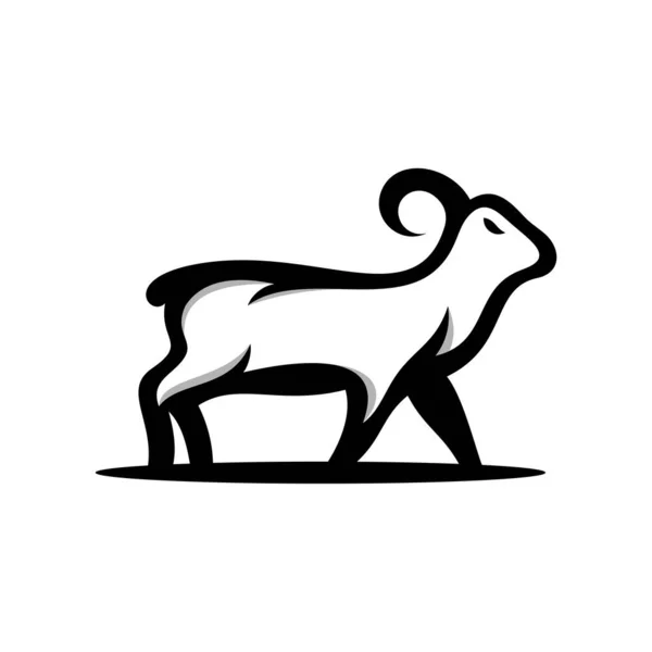 Logo Animal Chèvre Noir Design — Image vectorielle