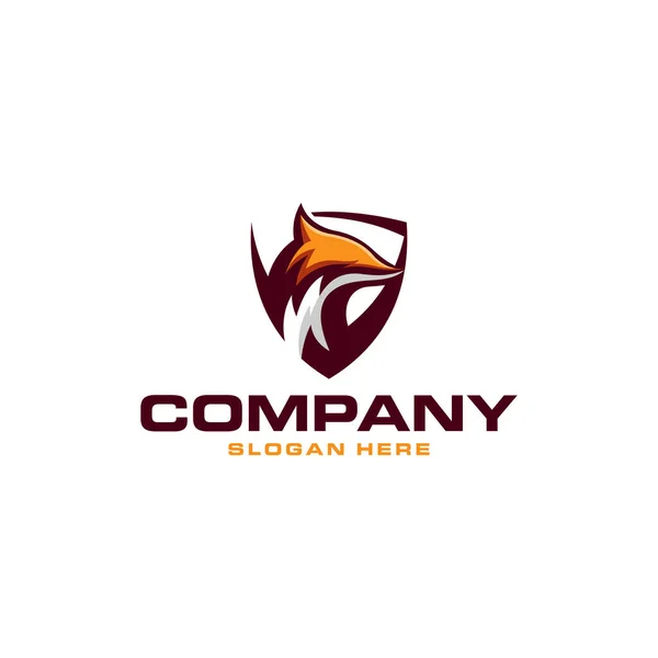 Projektowanie Logo Wektora Tarczy Fox — Wektor stockowy