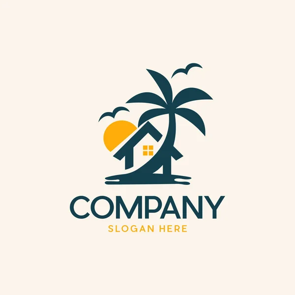 Home Beach Nature Palm Logo Tasarımı