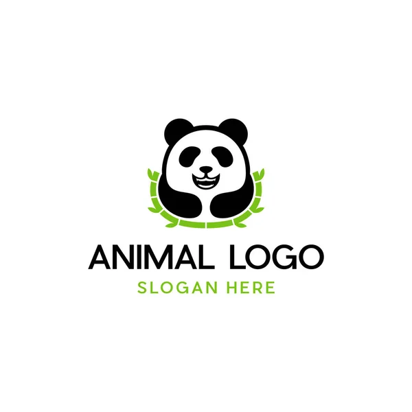 Natur Bambus Panda Logo Design — Stockvektor