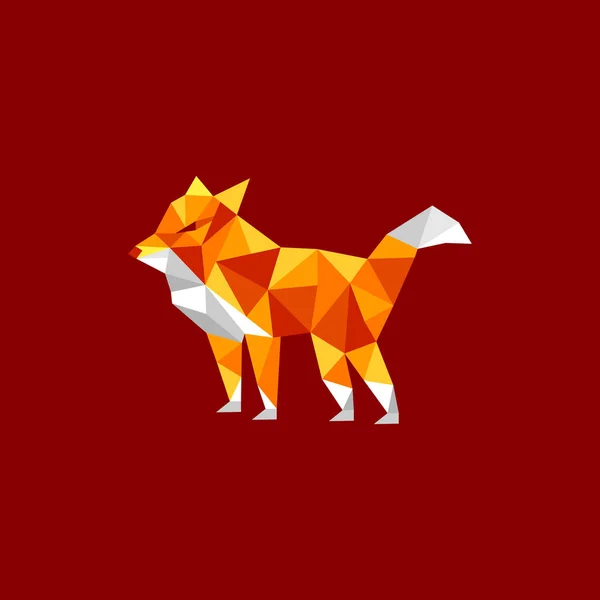 Fox Polygon Design Logo Moderne — Image vectorielle