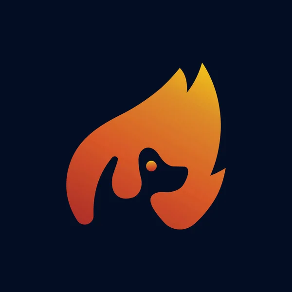 Hayvan Köpek Ateşi Vektör Logosu Tasarımı