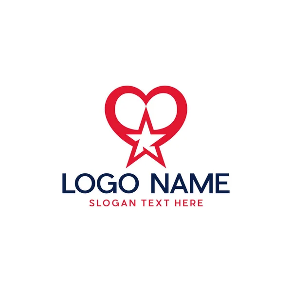 Amor Star Vector Logo Design —  Vetores de Stock
