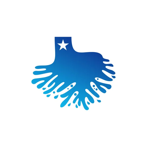 Diseño Del Logotipo Del Vector Agua Texas — Archivo Imágenes Vectoriales