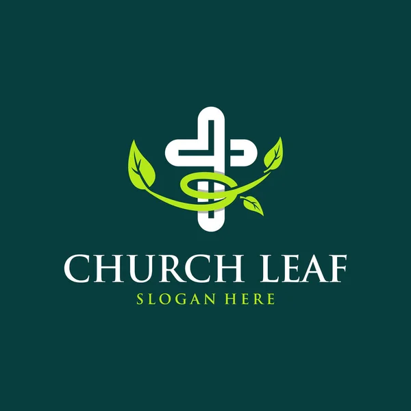 Дизайн Логотипу Церковного Листя — стоковий вектор