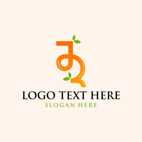 Lettera Fresh Logo Design — Vettoriale Stock