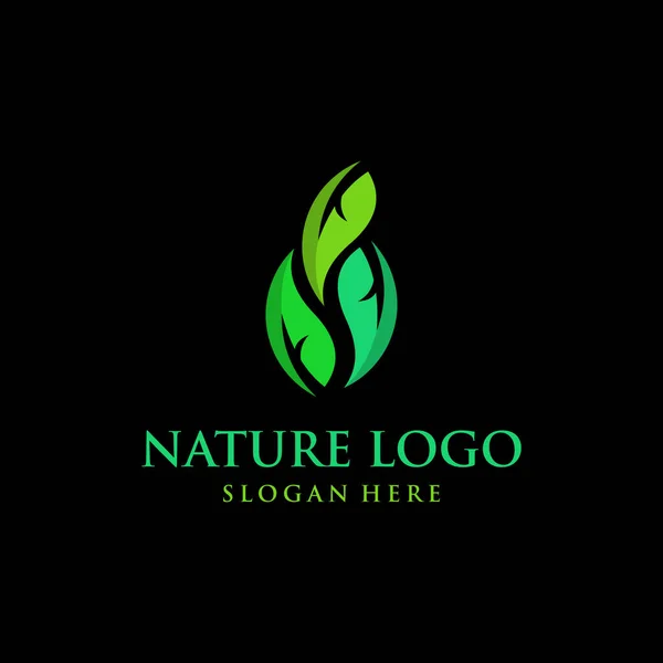 Grünes Blatt Vektor Logo Design — Stockvektor
