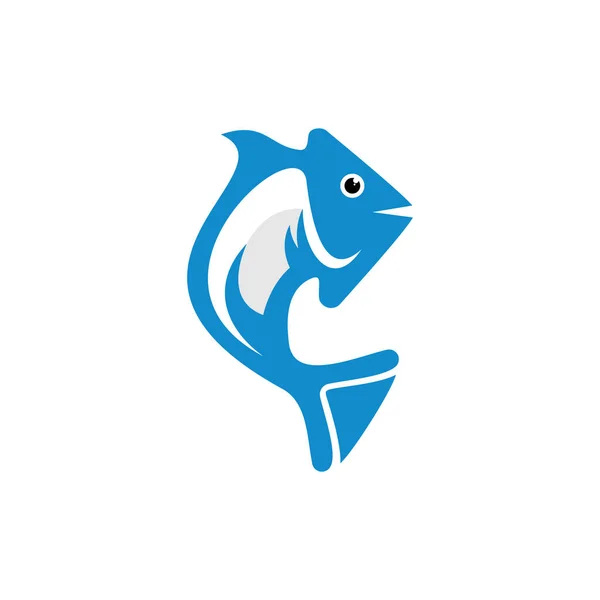 Desain Logo Ikan Hewan - Stok Vektor