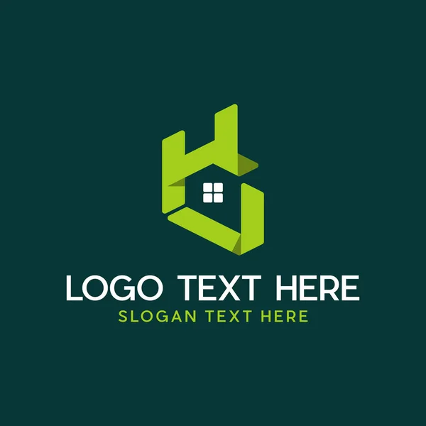 Lettera Home Logo Design — Vettoriale Stock
